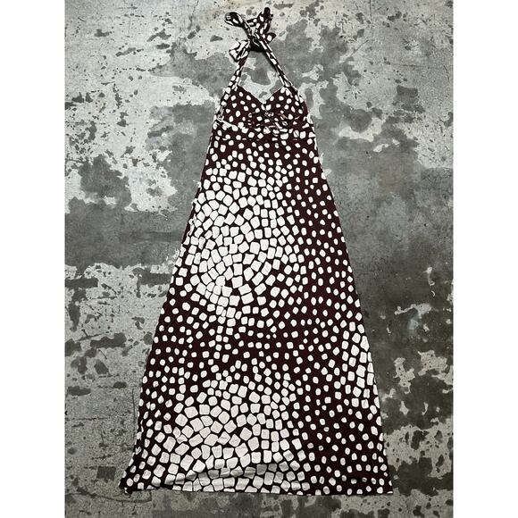 DVF Jocelyn Printed Geometric Brown Maxi Dress (Size 6) - Picture 4 of 8